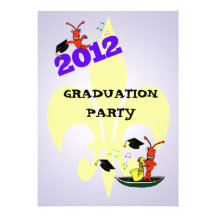 Cajun Crawfish Fleur de Lis Graduation Party 2012 Personalised Invitation