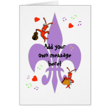 Cajun Fleur de Lis Crawfish Personalised Greeting Greeting Cards
