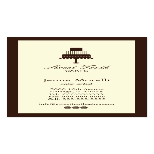 Cake & Cupcakes Bakery Business Card