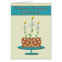 Cake+Flowers Birthday Greeting Card