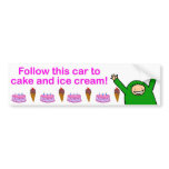 Cake & Ice Cream (Pink Text) bumper stickers