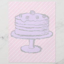 Cake in Light Purple on Pink. Full Color Flyer