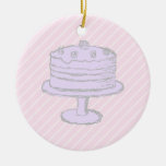 Cake in Light Purple on Pink. ornaments