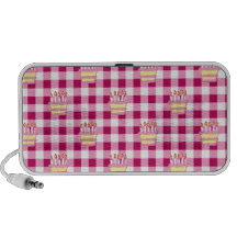 Cake Pink Chequered Pattern iPod Speakers