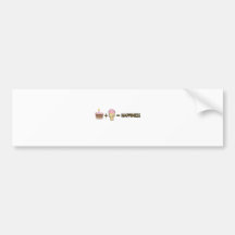 Cake Plus Ice Cream Equals Happiness Bumper Stickers