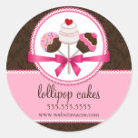 Cake Pops Bakery Box Seals Stickers
