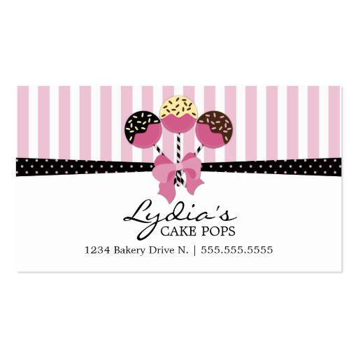 Cake Pops Bakery Business Cards