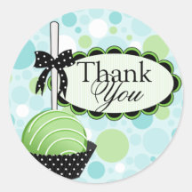 Cake Pops Bakery Thank You Stickers