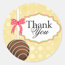 Cake Pops Bakery Thank You Stickers