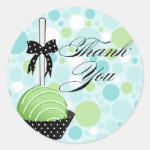 Cake Pops Bakery Thank You Stickers