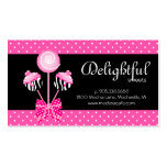 Cake Pops Business Card Bakery Zebra Retro Pink