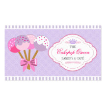 Cakepop Queen Bakery Lavender and Fuchsia Business Card
