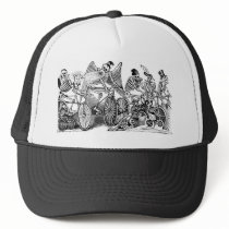 Calavera Bicyclists circa late 1800's Mexico Hat