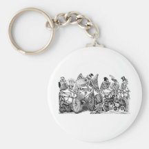 Calavera Bicyclists circa late 1800's Mexico Keychains