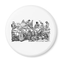Calavera Bicyclists circa late 1800's Mexico Refrigerator Magnet