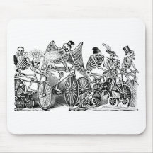 Calavera Bicyclists circa late 1800's Mexico Mousepads