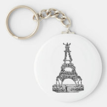 Calavera of the Eiffel Tower c. late 1800's Key Chain