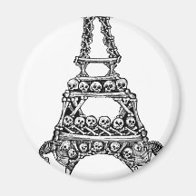 Calavera of the Eiffel Tower c. late 1800's Refrigerator Magnets