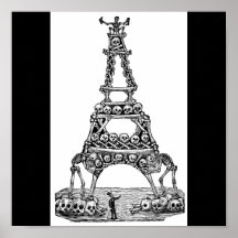 Calavera of the Eiffel Tower c. late 1800's Poster