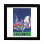 Calcutta Vintage Travel Poster Keepsake Box