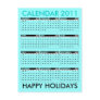 Calendar 2011 Happy Holidays Postcard Blue