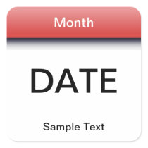 Calendar Date Square Sticker