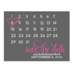 Calendar Wedding Announcement Postcards {fuchsia}
