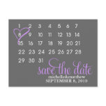 Calendar Wedding Announcement Postcards {purple}