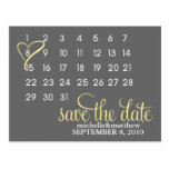 Calendar Wedding Announcement Postcards {yellow}