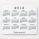 Calendrier 2012 français mousepads