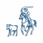 Calf Roper Outline embroidered shirts