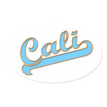 Cali California Surfer Logo in Blue Sticker