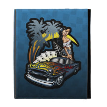 Cali Dreamin' Hot Rod Pin Up Girl iPad Folio iPad Folio Case
