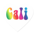 Cali Tie-Dye California Hippie Logo Heart Sticker