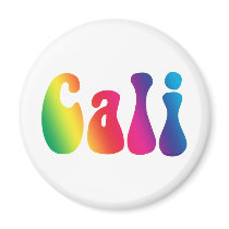 Cali Tie-Dye California Hippie Logo Fridge Magnet