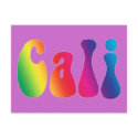 Cali Tie-Dye California Hippie Logo postcards
