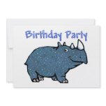 Calico Blue Rhino Birthday Invitation