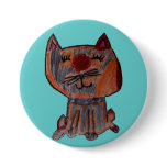 Calico Cat Button
