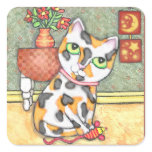 Calico Cat Lover's Cute Scrapbook Sticker