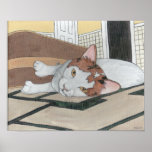 Calico Cat Painted on Canvas posters