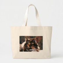 Calico Cat With Green Eyes Bag