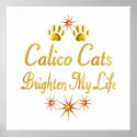 Calico Cats Brighten My Life posters