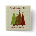 Calico Christmas Trees Button