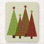 Calico Christmas Trees Mousepad