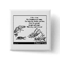 Calico drum pinback button