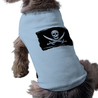 Calico Jack Flag Doggie Tee Shirt by sqarehead