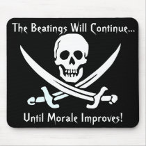 Calico Jack Jolly Roger, The Beatings Will Cont... Mouse Mats