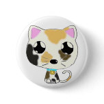 calico kitty button