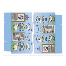 Calico Prairies Farm Milk & Buttermilk Cartons Post Cards