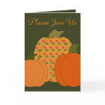 Calico Pumpkin Trio Thanksgiving Invitation cards